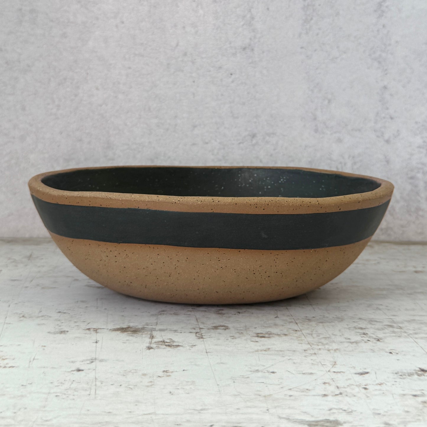 small stoneware serving bowl black