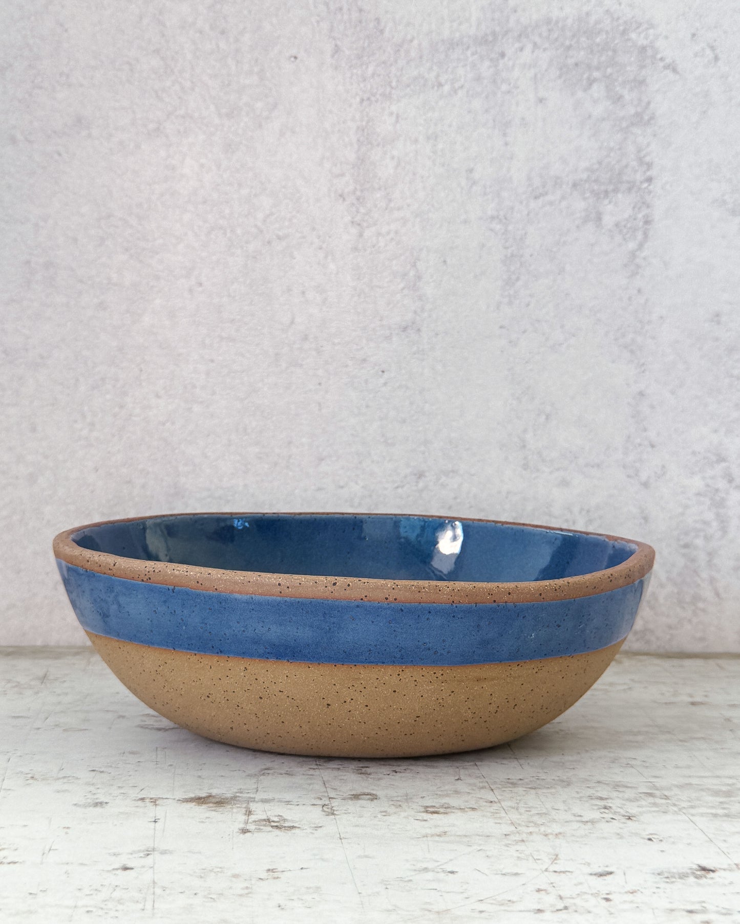 small stoneware serving bowl cobalt