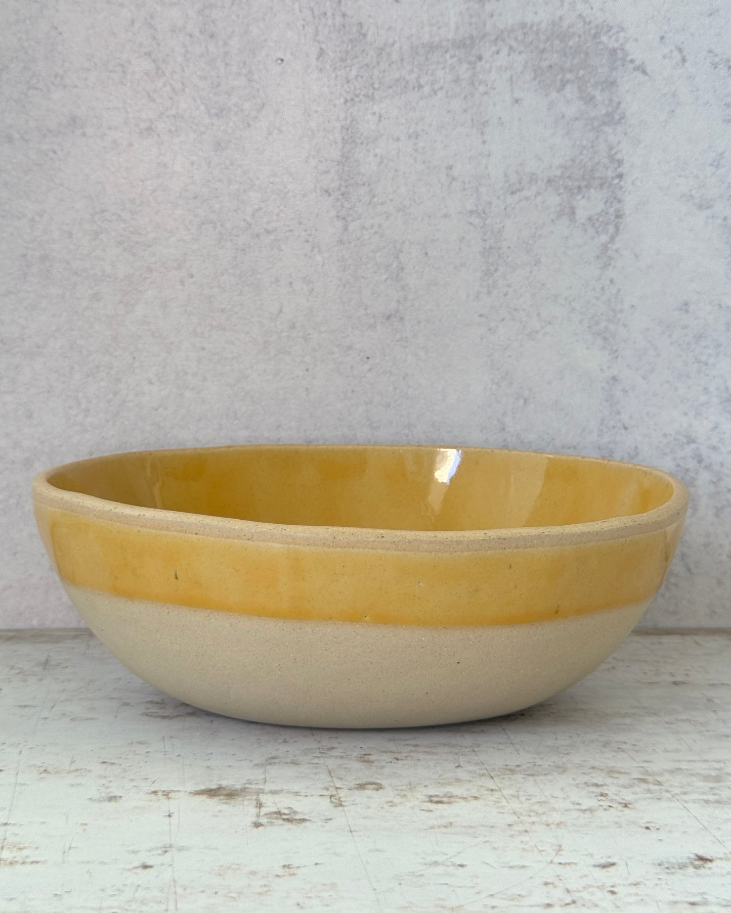 medium stoneware serving bowl golden rod