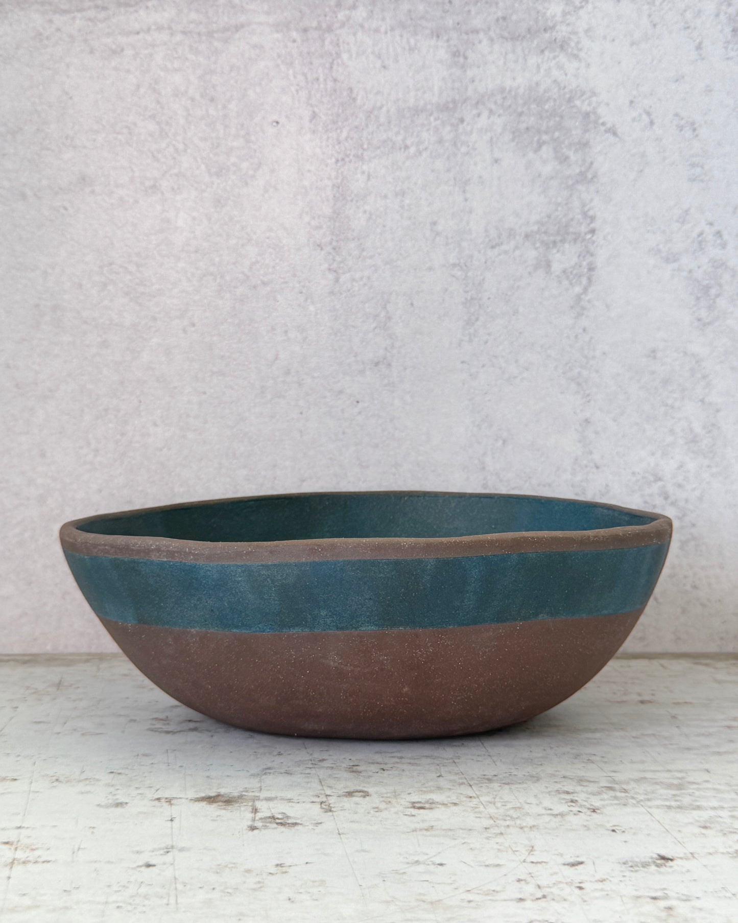 medium stoneware serving bowl peacock