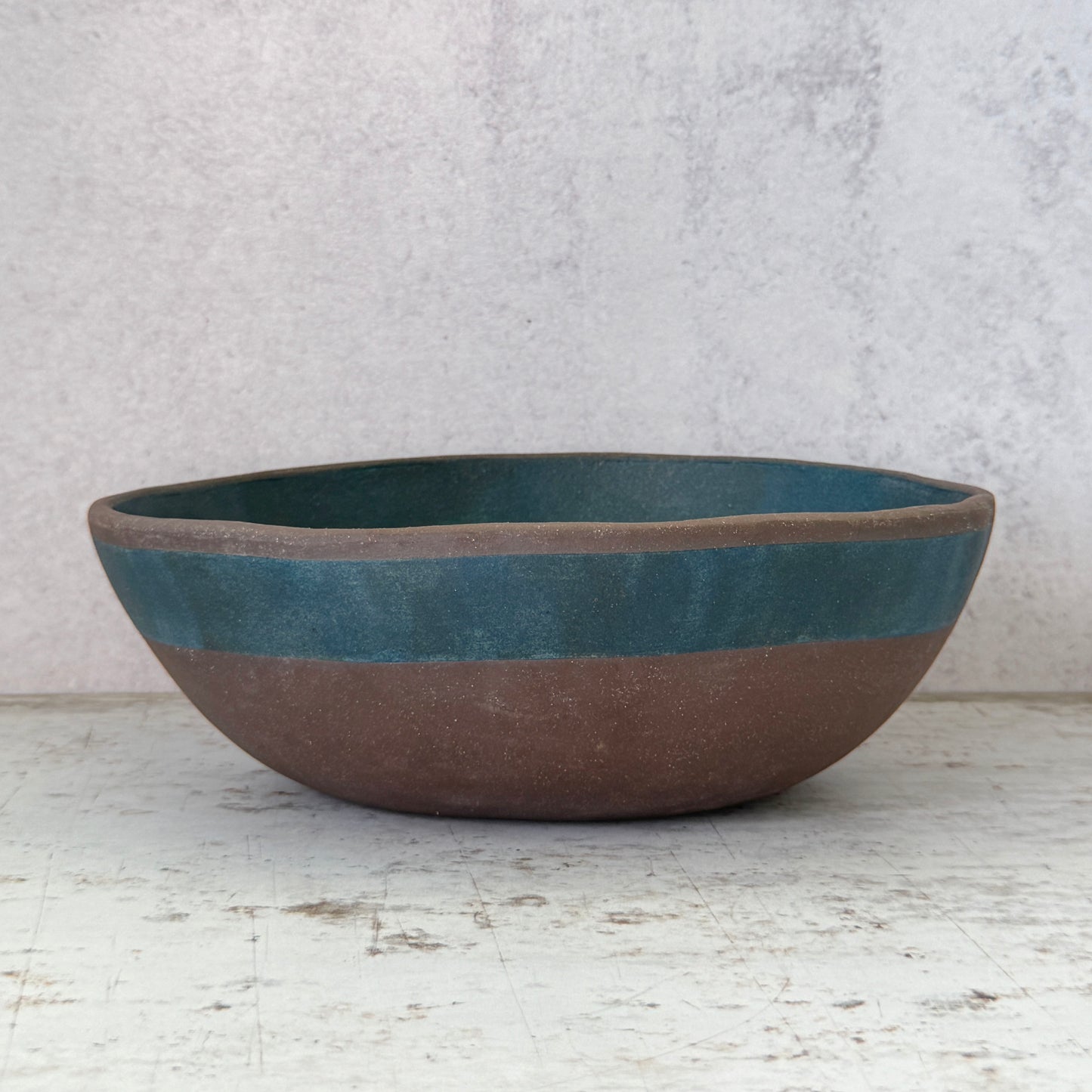 medium stoneware serving bowl peacock