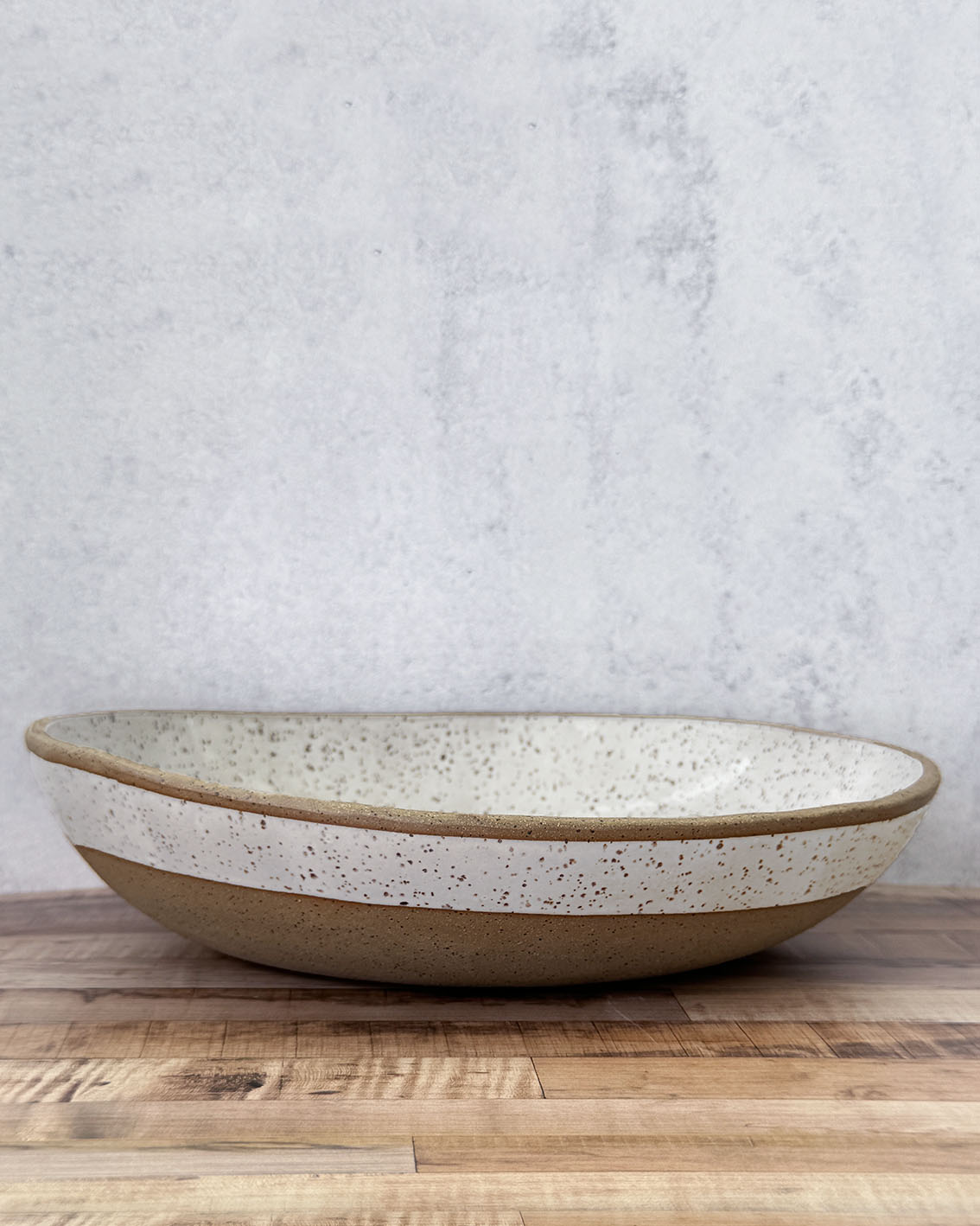 large stoneware serving bowl white