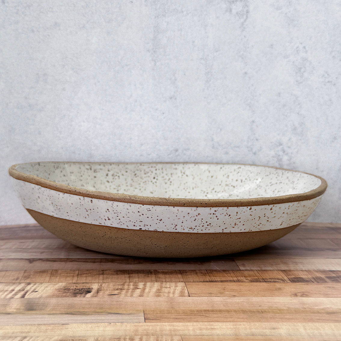large stoneware serving bowl white