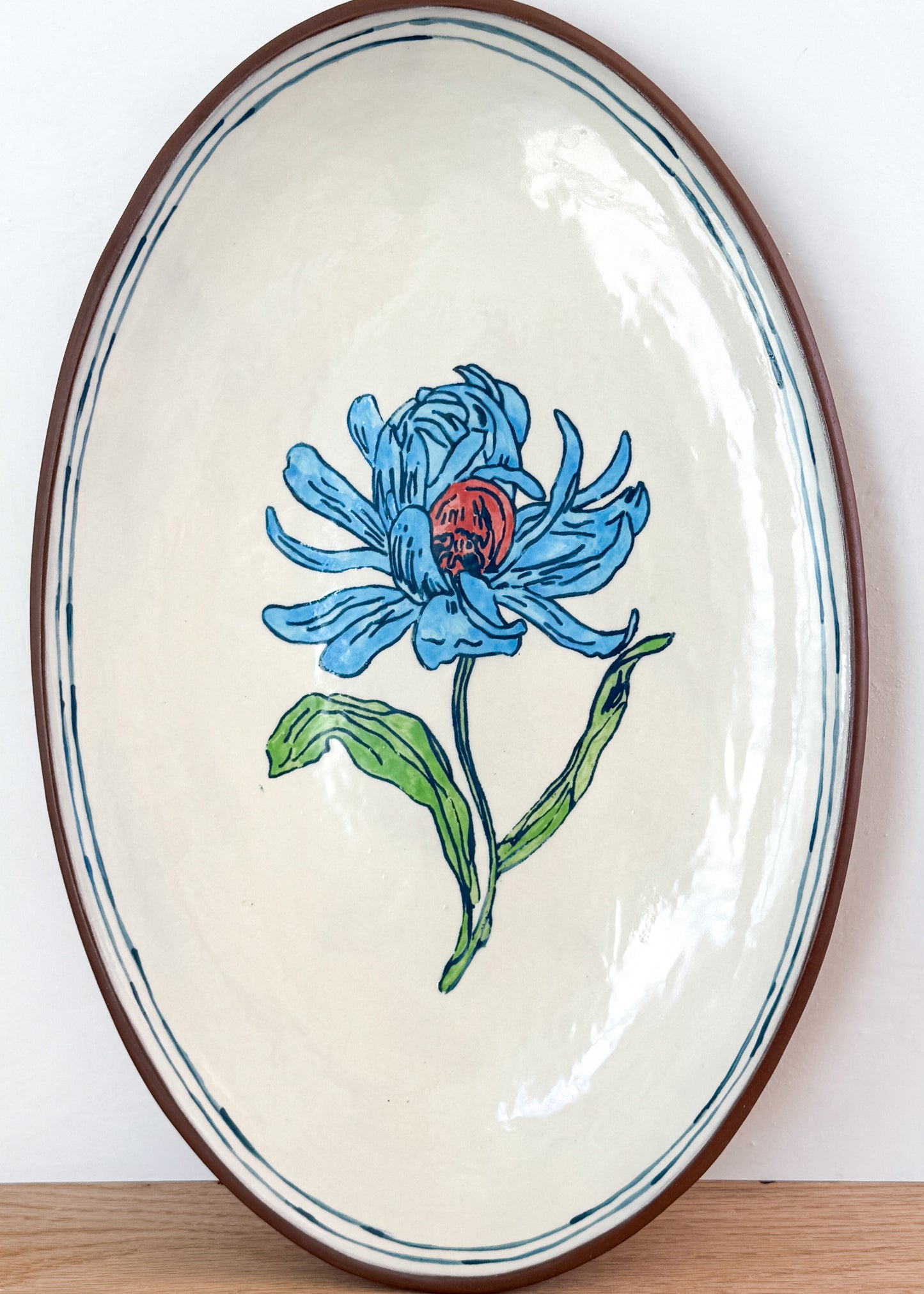 dahlia large oval serving platter