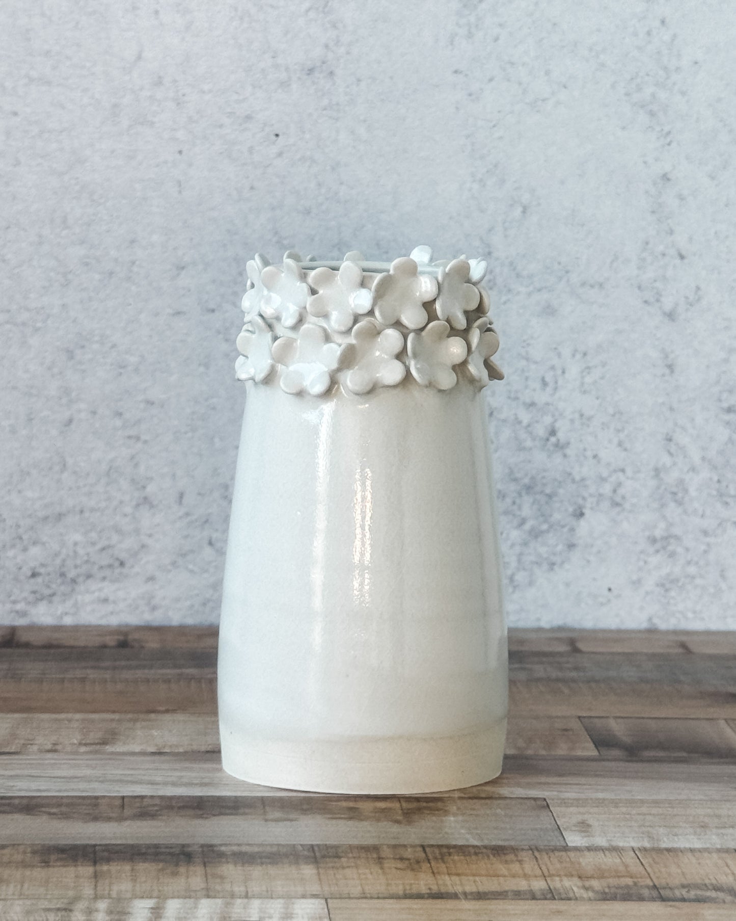 small white flower vase