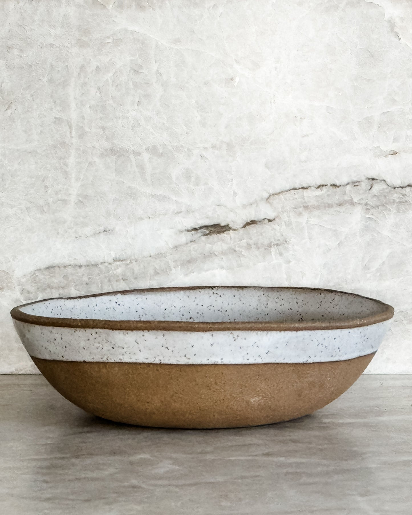 medium stoneware serving bowl white