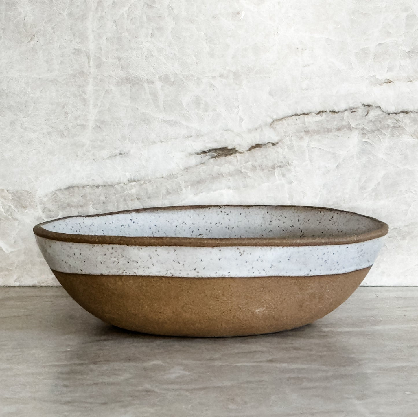 medium stoneware serving bowl white