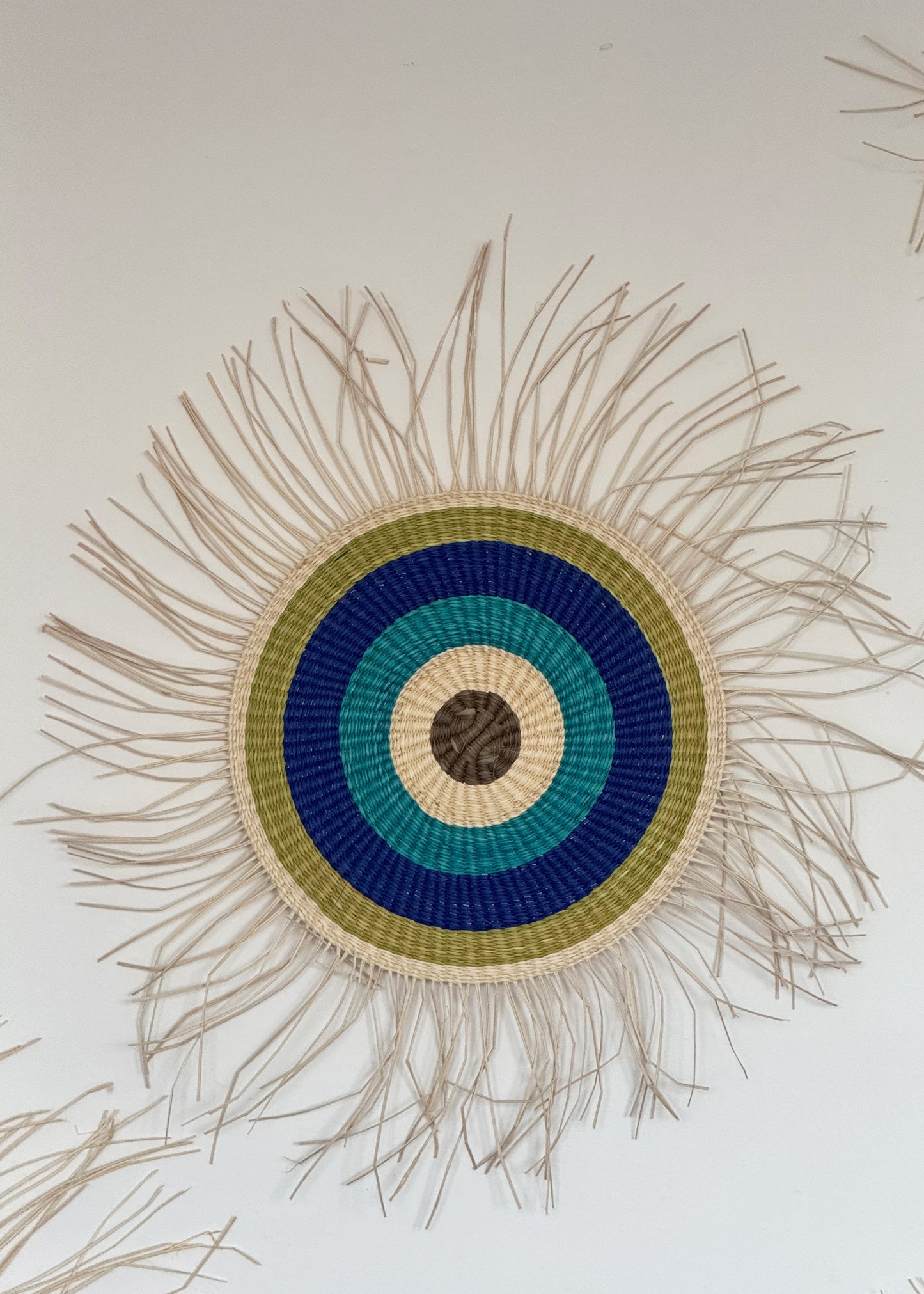 hand woven blue wall art from Honduras