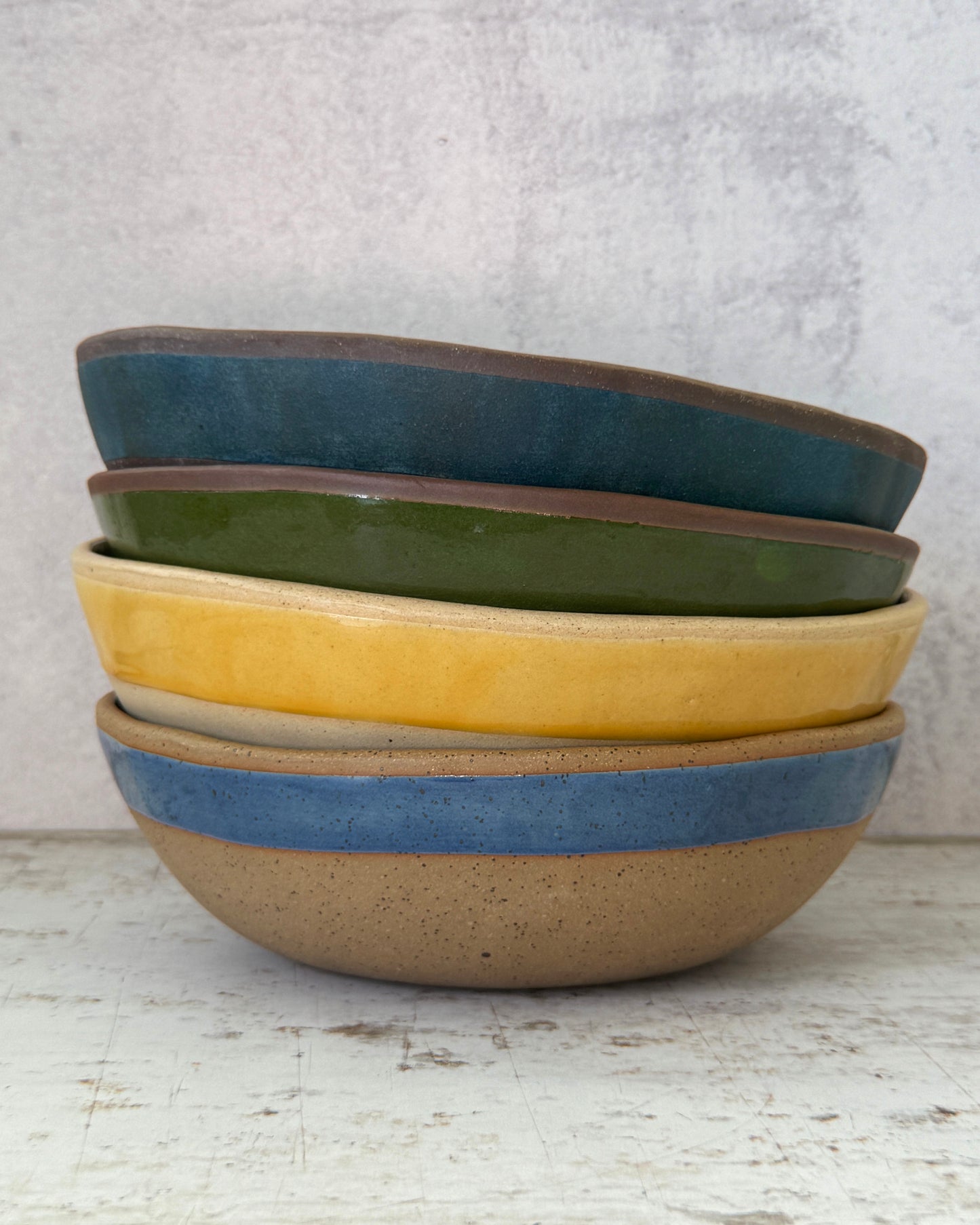 medium stoneware serving bowl golden rod