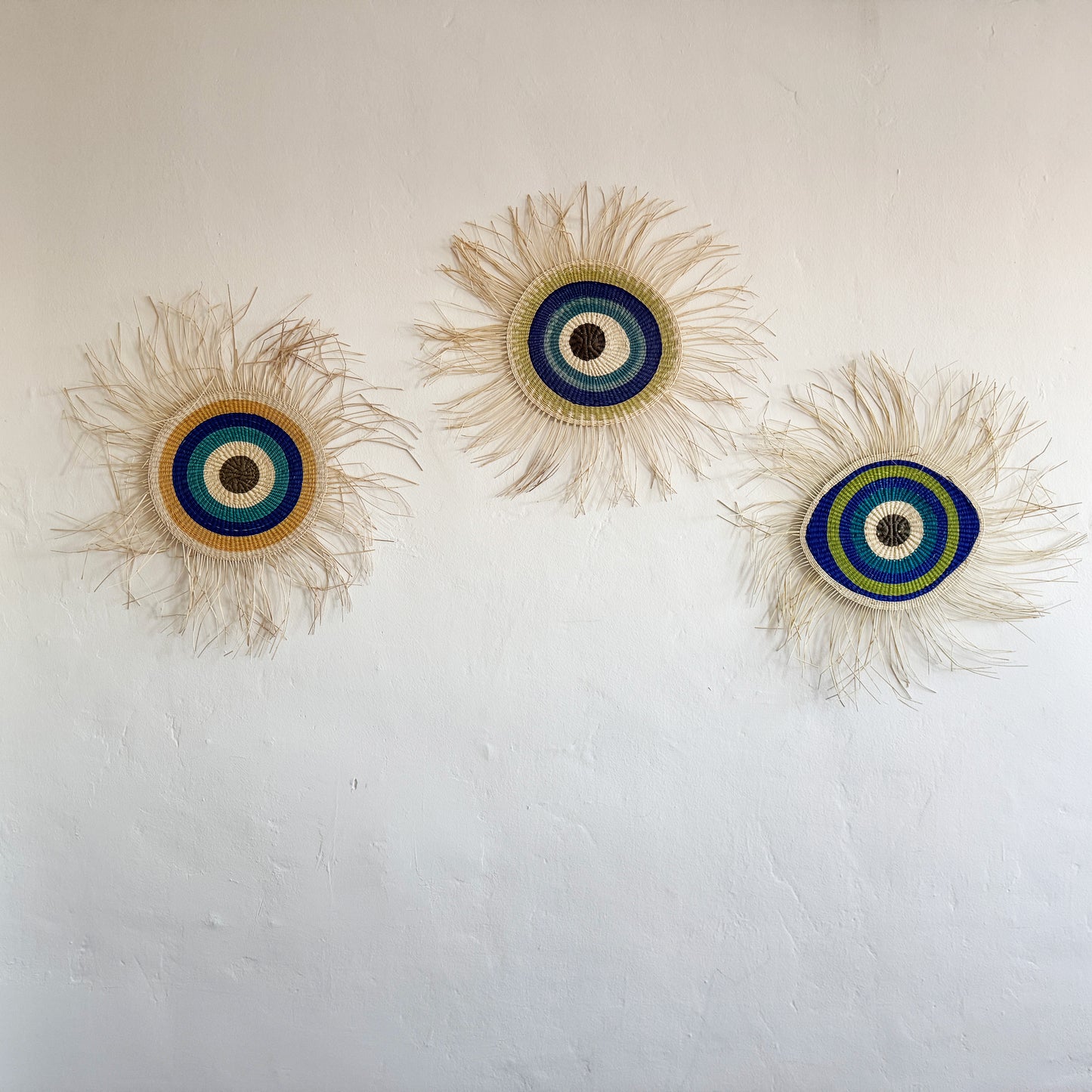 hand woven yellow wall art from Honduras