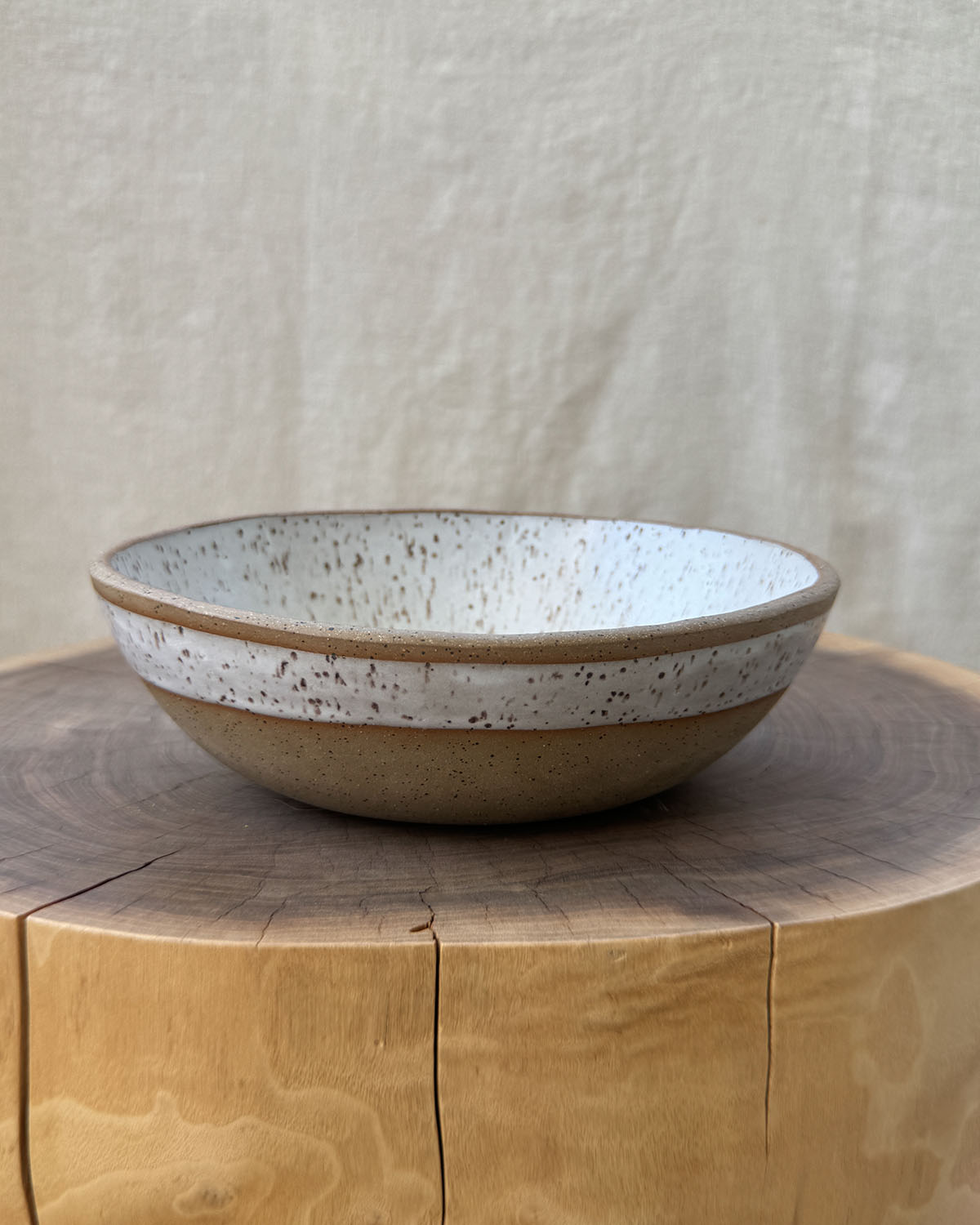 small stoneware serving bowl white