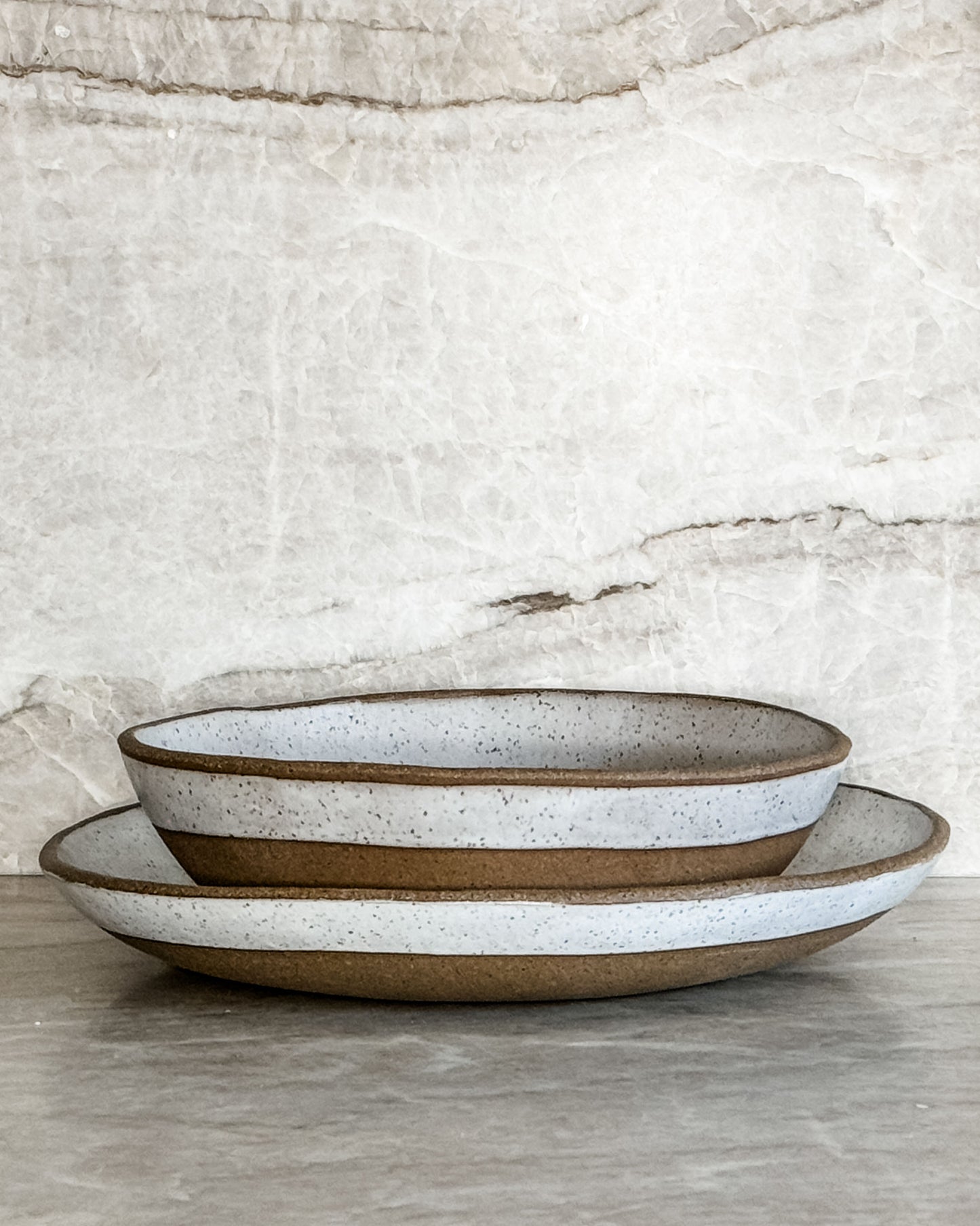 large stoneware serving bowl white