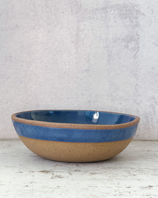 small stoneware serving bowl cobalt