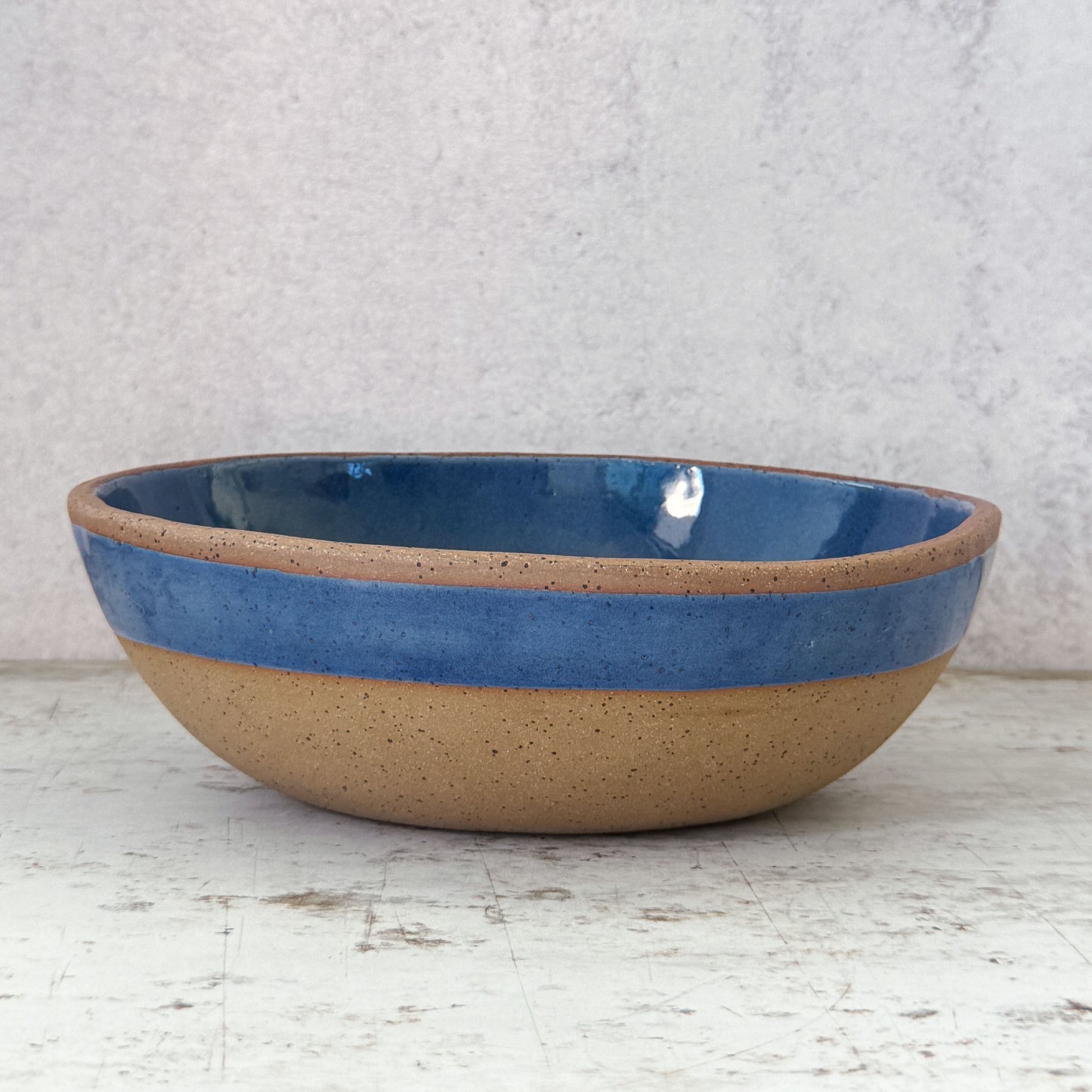 small stoneware serving bowl cobalt