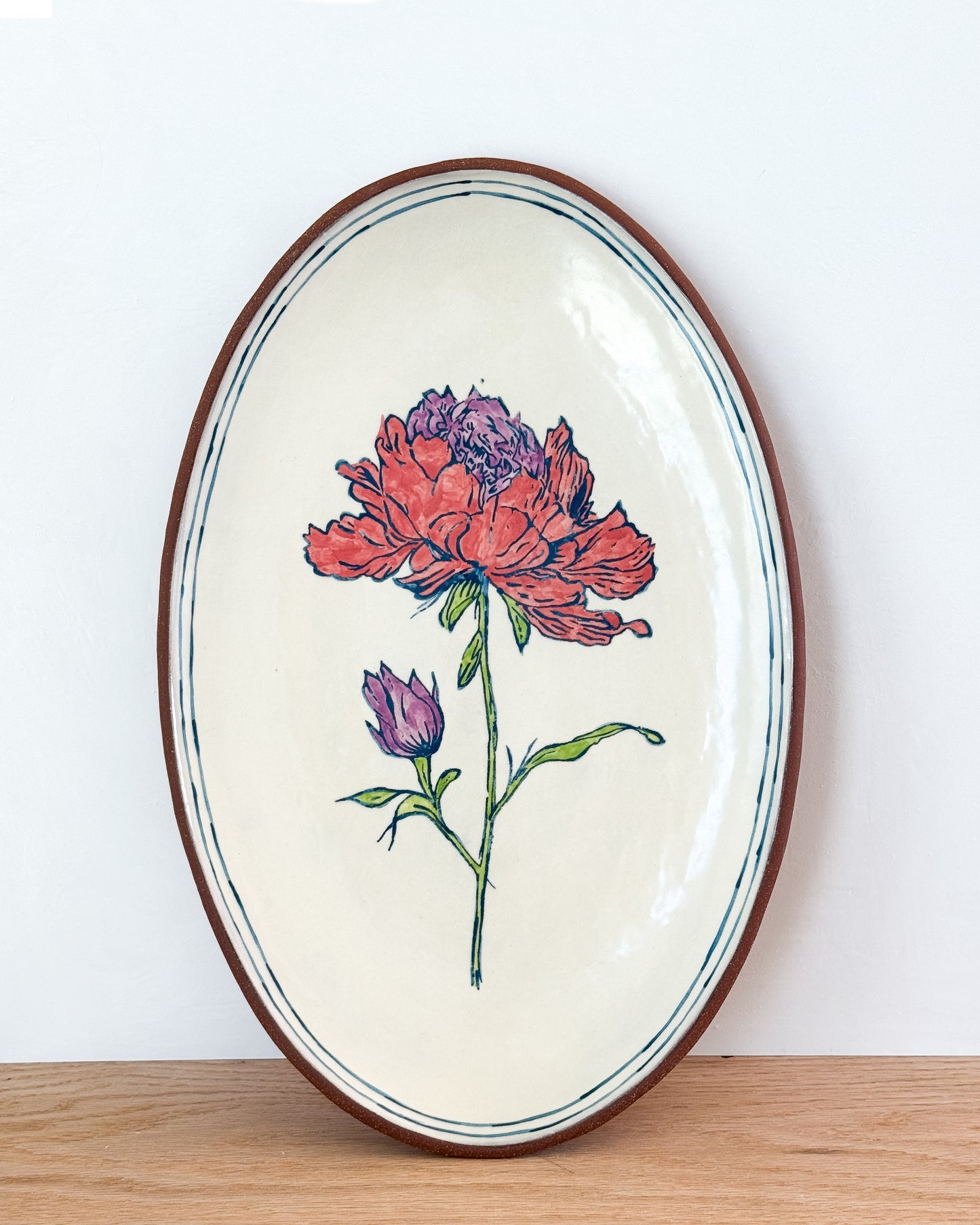 rose large oval serving platter