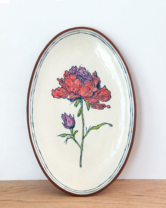 rose large oval serving platter