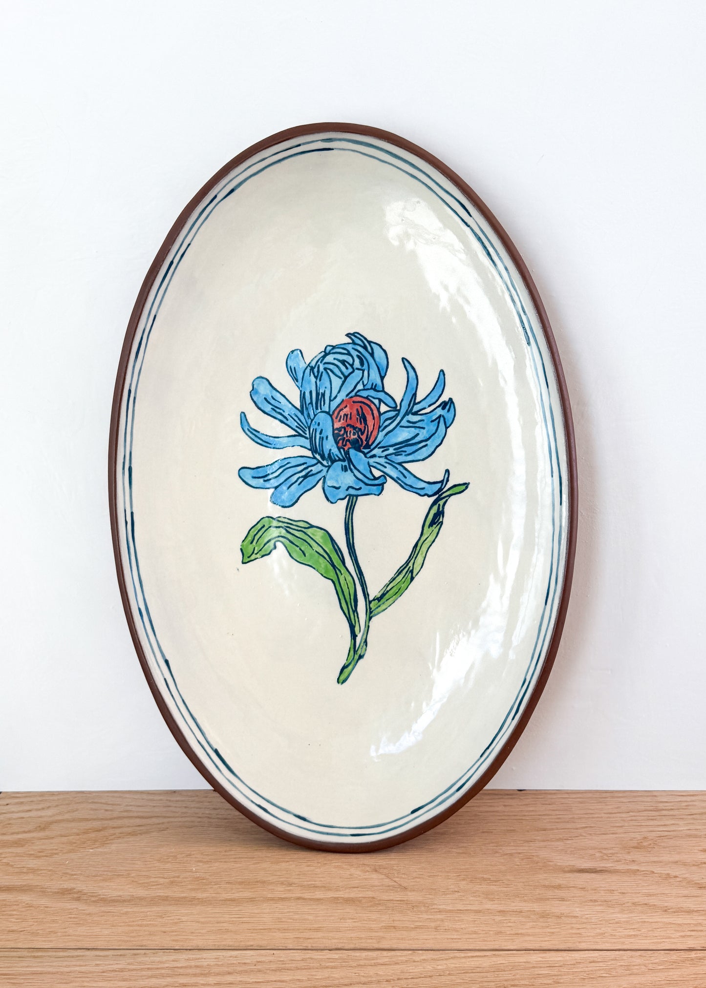 dahlia large oval serving platter