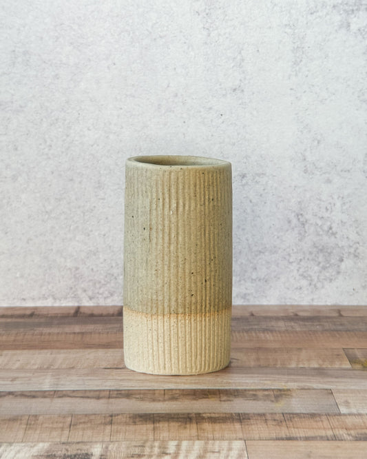 small carved cylinder vase