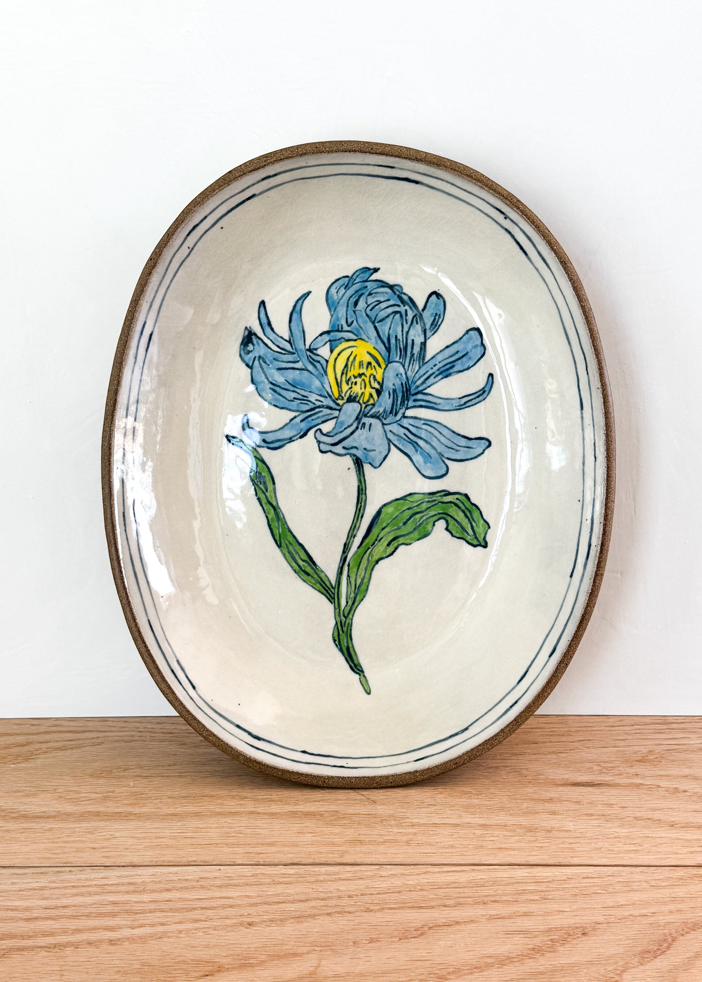 dahlia oval hand serving dish
