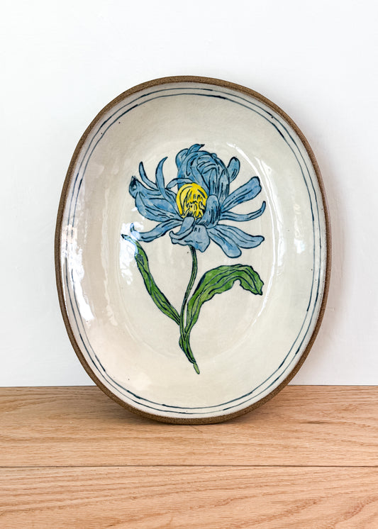 dahlia oval hand serving dish