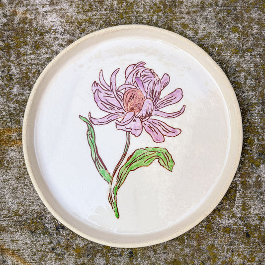 hand painted flower plate