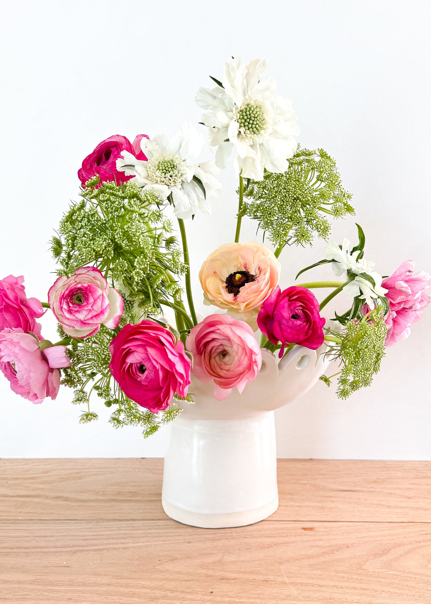 scalloped pedestal vase
