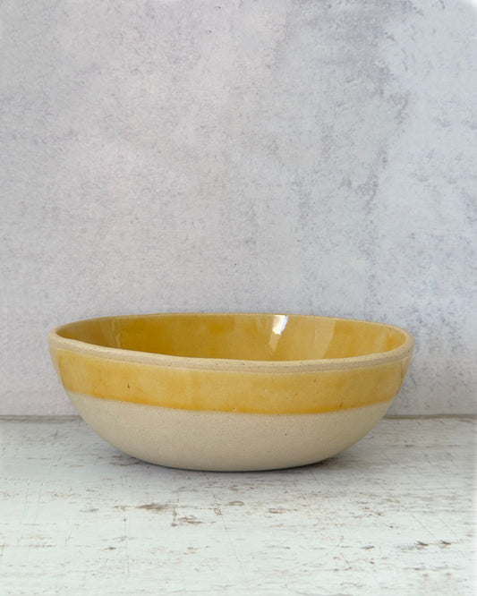 small stoneware serving bowl golden rod