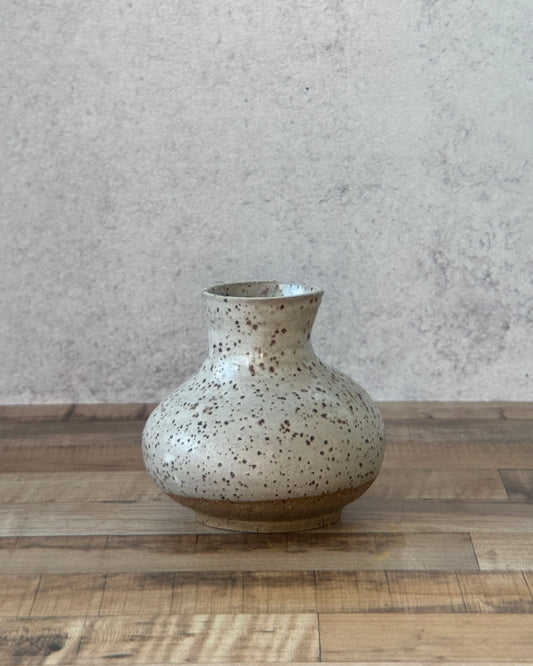 small speckled bud vase