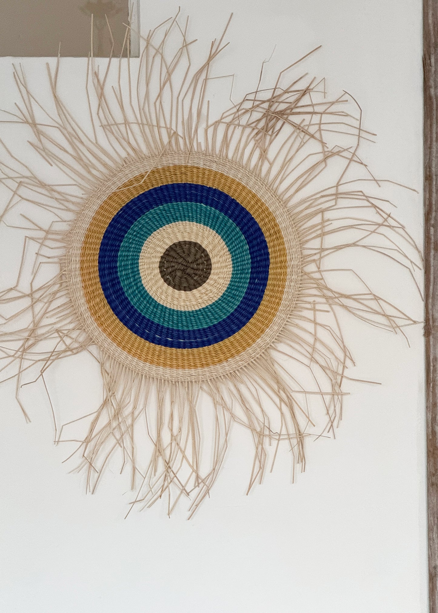 hand woven yellow wall art from Honduras